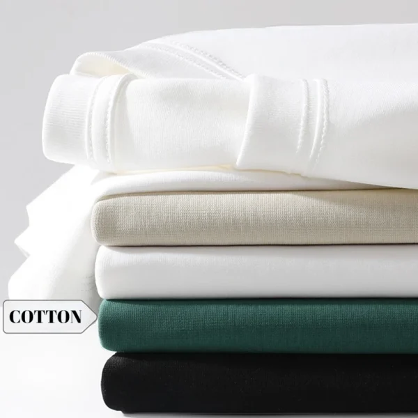 200GSM Cotton Men Tshirt Summer Loose Comfortable Round Neck Oversized Unisex Plain White Short Sleeved T-shirt Men Baju T Shirt Lelaki